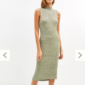 ANTHROPOLOGIE daily practice mock-neck midi dress